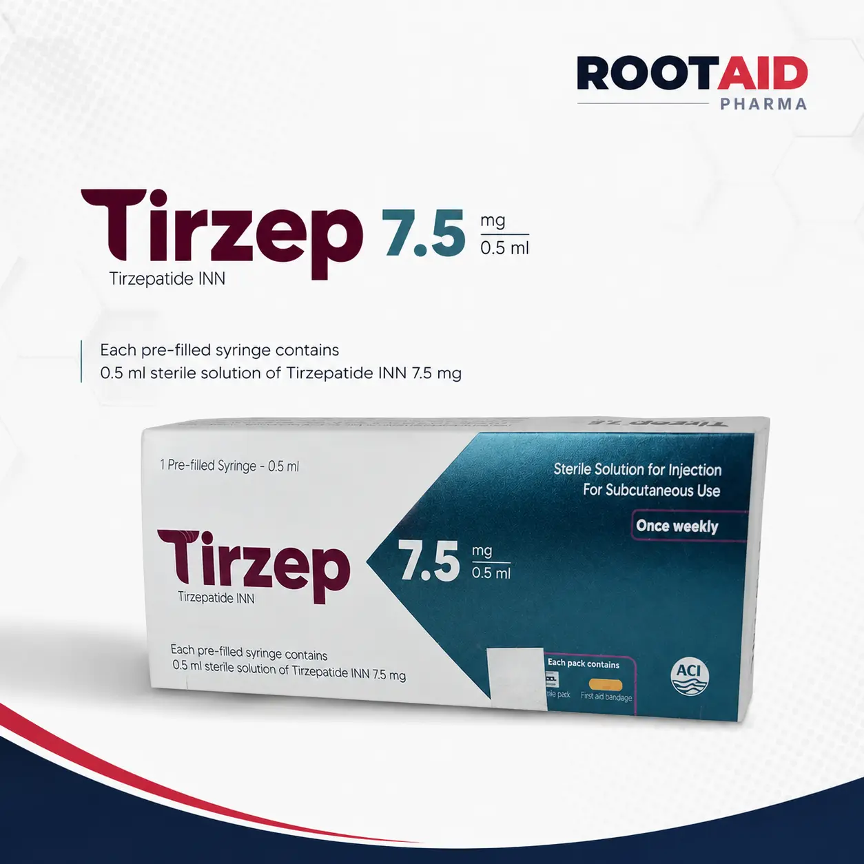 Tirzep  7.5 mg/0.5 ml (Tirzepatide INN)