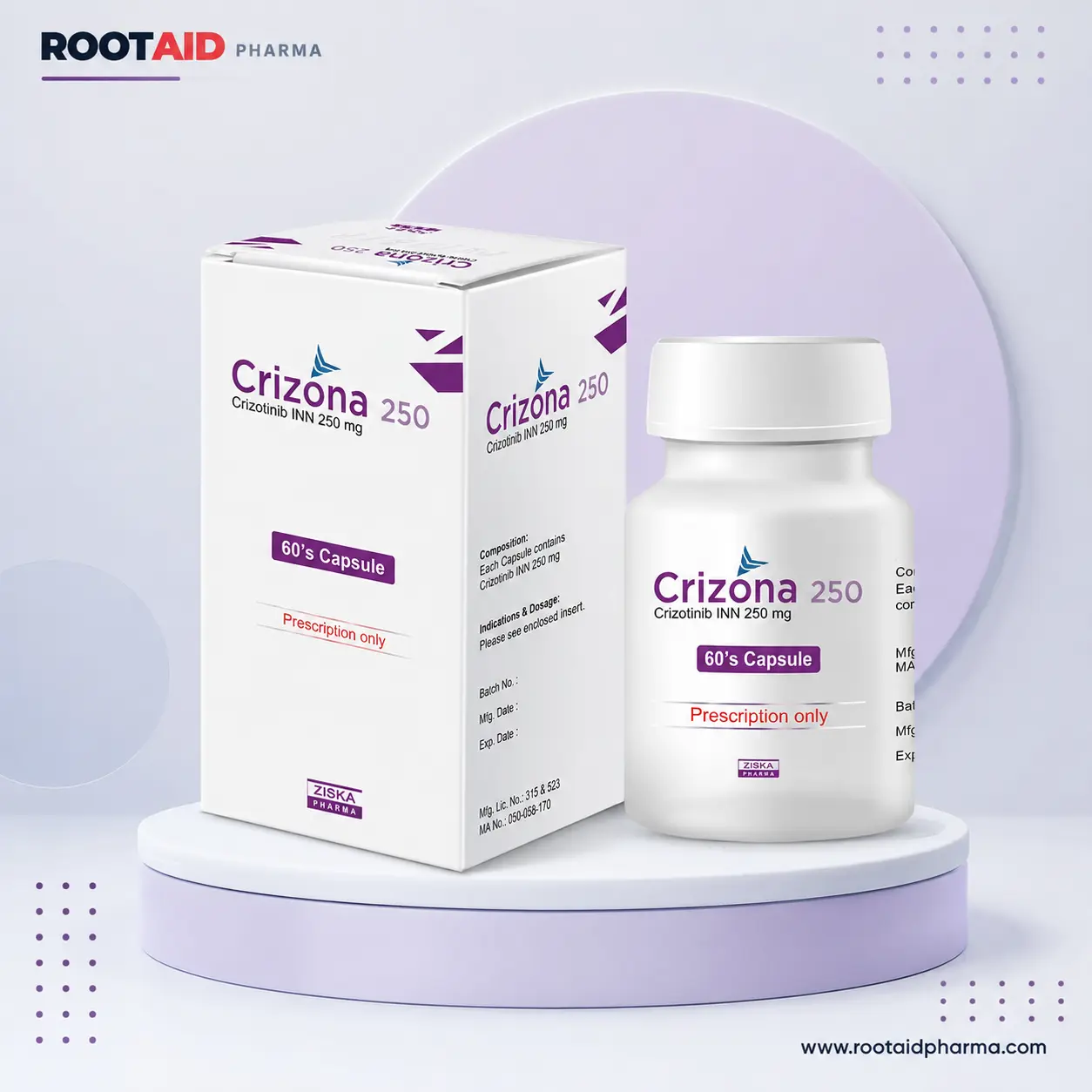 Crizona 250 mg (Crizotinib) Capsules
